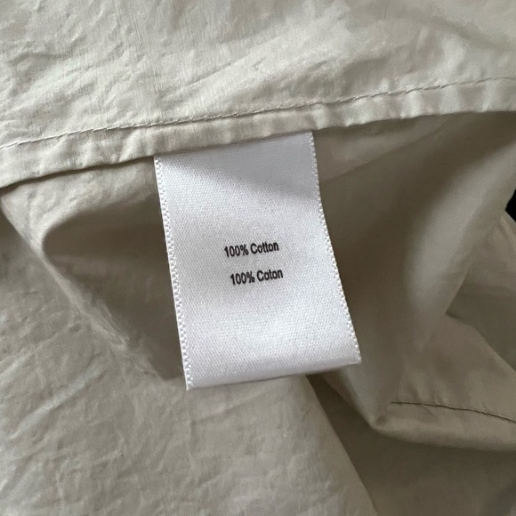 Adam Lippes Beige Tan Button Up Shirt Dress Belted Pockets  Minimalist Preppy 6 - Picture 4 of 6